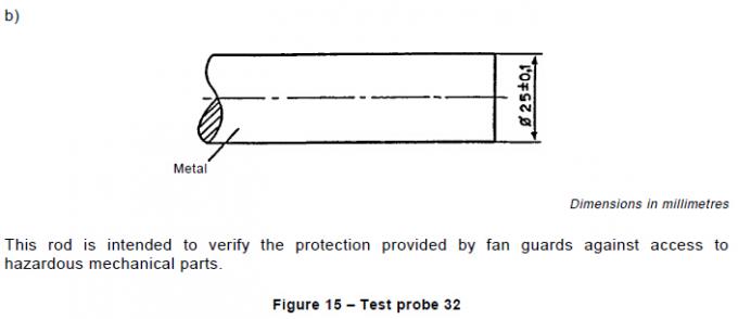 L'essai Rod IEC61032 de sonde de doigt d'essai de protection de clôture schéma 15 0