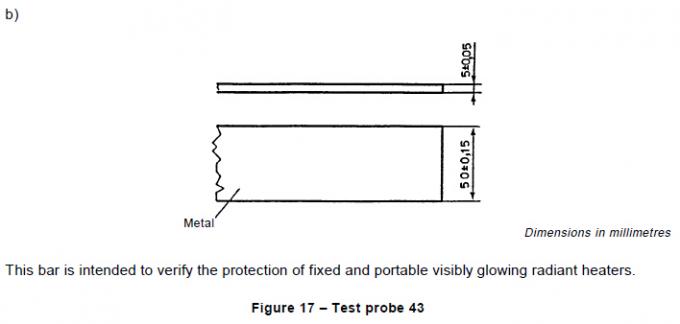 IEC61032 sonde de doigt d'essai de la barre d'essai du schéma 17 43, sonde 43 0 d'essai