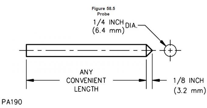 UL982-2006/UL499 acier inoxydable 0 de sonde de doigt d'essai du schéma 58,5