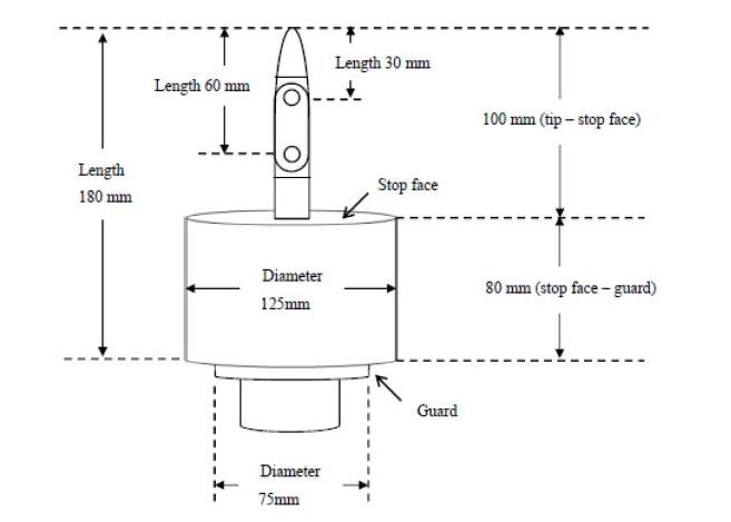 Sonde B de doigt de l'essai IEC60335-2-14 avec le visage circulaire 0 d'arrêt de diamètre de 125mm