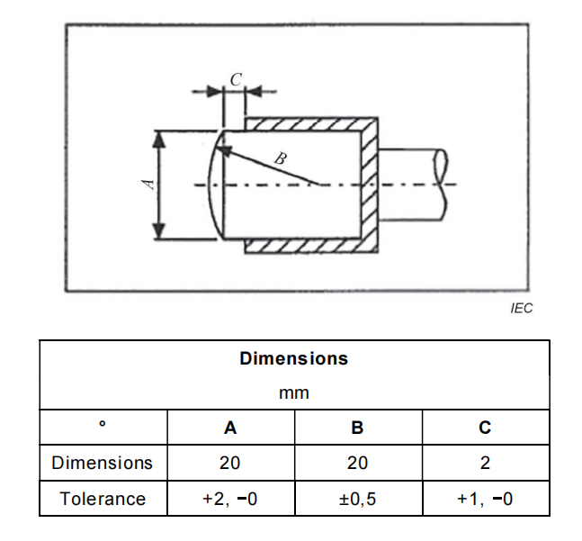 Appareillage de la figure 5 de la clause 8,8 de 60884-1:2022 du CEI pour la longévité de marquer 0 automatique